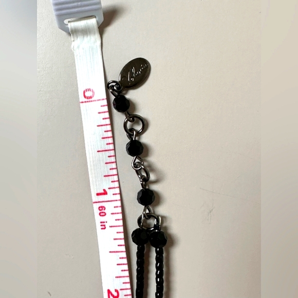 YOLANTA COLLECTION HANDMADE NECKLACE DOUBLE/JET BLACK  AND CLEAR CRYSTAL 15”. - Picture 10 of 11